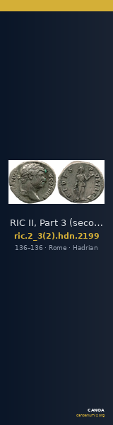 RIC II, Part 3 (second edition) Hadrian 2199 — CANOA