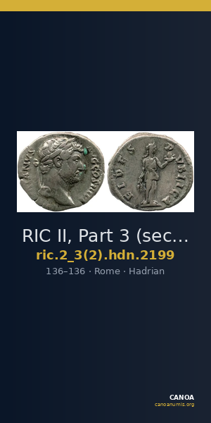 RIC II, Part 3 (second edition) Hadrian 2199 — CANOA
