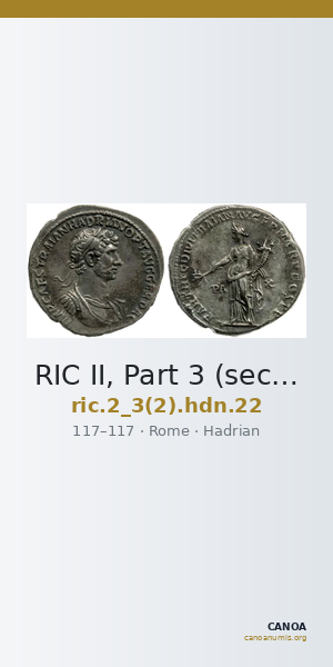 RIC II, Part 3 (second edition) Hadrian 22 — CANOA