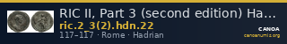 RIC II, Part 3 (second edition) Hadrian 22 — CANOA