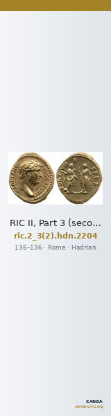 RIC II, Part 3 (second edition) Hadrian 2204 — CANOA