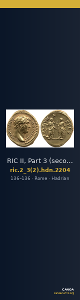 RIC II, Part 3 (second edition) Hadrian 2204 — CANOA