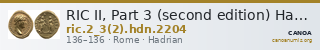 RIC II, Part 3 (second edition) Hadrian 2204 — CANOA