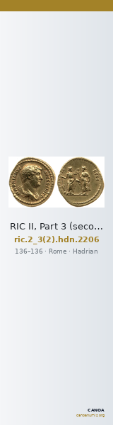 RIC II, Part 3 (second edition) Hadrian 2206 — CANOA