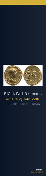 RIC II, Part 3 (second edition) Hadrian 2206 — CANOA