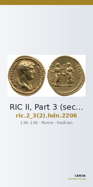 RIC II, Part 3 (second edition) Hadrian 2206 — CANOA