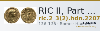 RIC II, Part 3 (second edition) Hadrian 2207 — CANOA