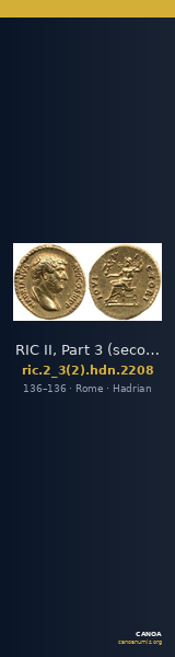 RIC II, Part 3 (second edition) Hadrian 2208 — CANOA
