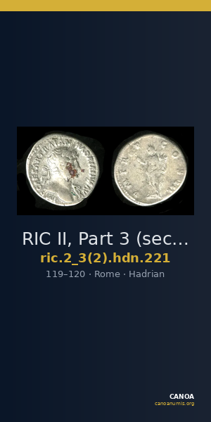 RIC II, Part 3 (second edition) Hadrian 221 — CANOA