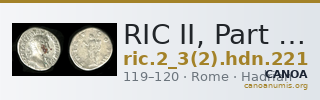 RIC II, Part 3 (second edition) Hadrian 221 — CANOA
