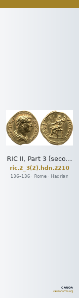 RIC II, Part 3 (second edition) Hadrian 2210 — CANOA