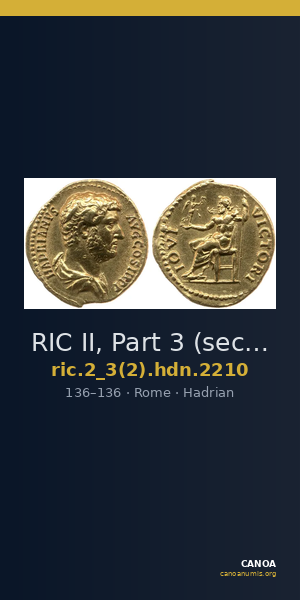 RIC II, Part 3 (second edition) Hadrian 2210 — CANOA