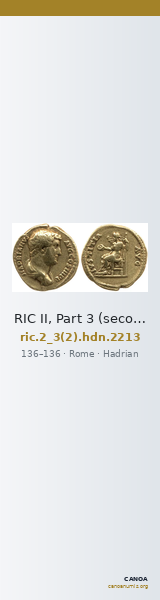 RIC II, Part 3 (second edition) Hadrian 2213 — CANOA
