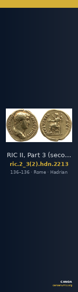 RIC II, Part 3 (second edition) Hadrian 2213 — CANOA