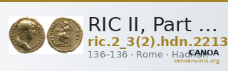 RIC II, Part 3 (second edition) Hadrian 2213 — CANOA