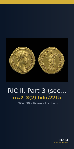 RIC II, Part 3 (second edition) Hadrian 2215 — CANOA