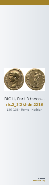 RIC II, Part 3 (second edition) Hadrian 2216 — CANOA