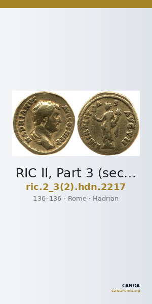 RIC II, Part 3 (second edition) Hadrian 2217 — CANOA