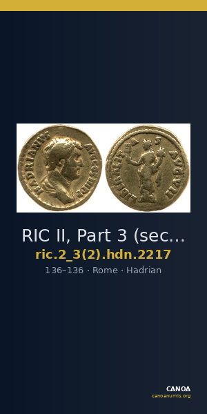 RIC II, Part 3 (second edition) Hadrian 2217 — CANOA