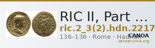 RIC II, Part 3 (second edition) Hadrian 2217 — CANOA