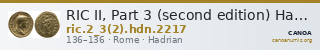 RIC II, Part 3 (second edition) Hadrian 2217 — CANOA