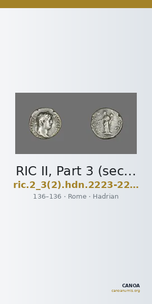 RIC II, Part 3 (second edition) Hadrian 2223-2225A — CANOA
