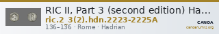 RIC II, Part 3 (second edition) Hadrian 2223-2225A — CANOA