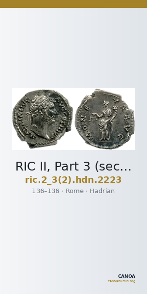 RIC II, Part 3 (second edition) Hadrian 2223 — CANOA