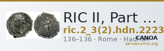 RIC II, Part 3 (second edition) Hadrian 2223 — CANOA