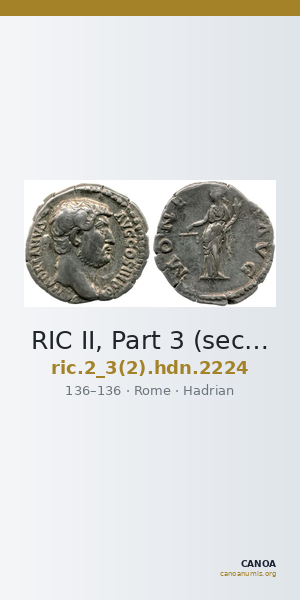 RIC II, Part 3 (second edition) Hadrian 2224 — CANOA