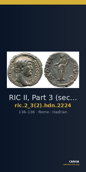 RIC II, Part 3 (second edition) Hadrian 2224 — CANOA