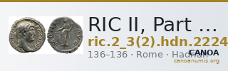 RIC II, Part 3 (second edition) Hadrian 2224 — CANOA