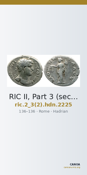RIC II, Part 3 (second edition) Hadrian 2225 — CANOA