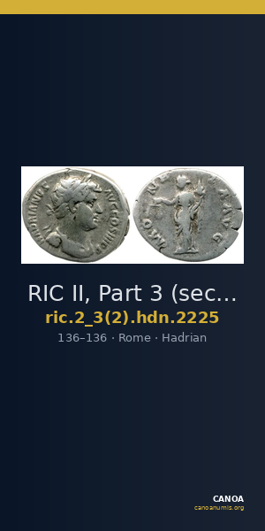 RIC II, Part 3 (second edition) Hadrian 2225 — CANOA