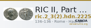 RIC II, Part 3 (second edition) Hadrian 2225 — CANOA
