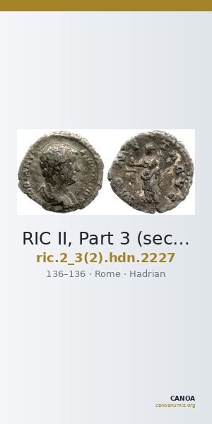 RIC II, Part 3 (second edition) Hadrian 2227 — CANOA