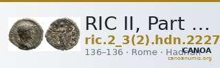 RIC II, Part 3 (second edition) Hadrian 2227 — CANOA