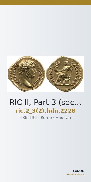 RIC II, Part 3 (second edition) Hadrian 2228 — CANOA