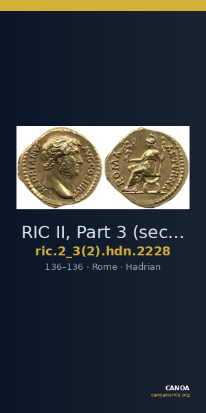 RIC II, Part 3 (second edition) Hadrian 2228 — CANOA