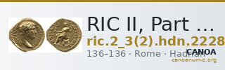 RIC II, Part 3 (second edition) Hadrian 2228 — CANOA