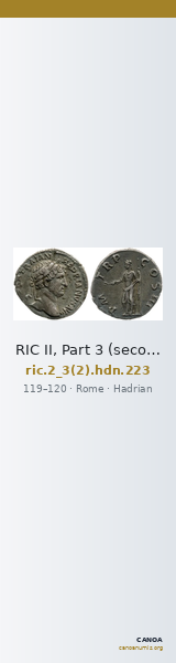 RIC II, Part 3 (second edition) Hadrian 223 — CANOA