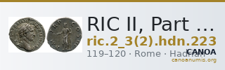 RIC II, Part 3 (second edition) Hadrian 223 — CANOA