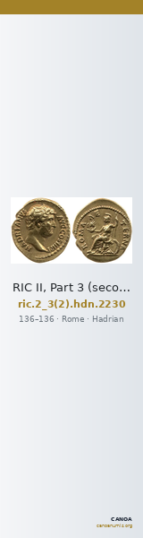 RIC II, Part 3 (second edition) Hadrian 2230 — CANOA