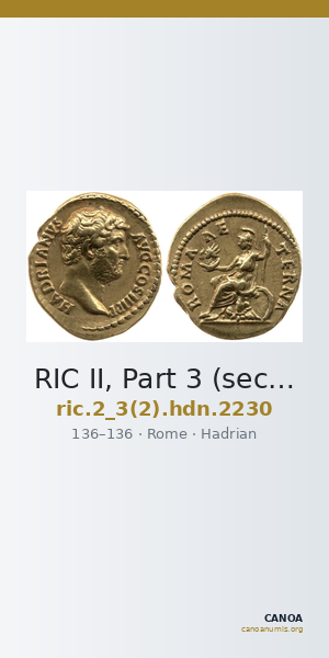 RIC II, Part 3 (second edition) Hadrian 2230 — CANOA