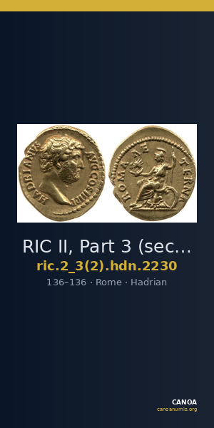 RIC II, Part 3 (second edition) Hadrian 2230 — CANOA