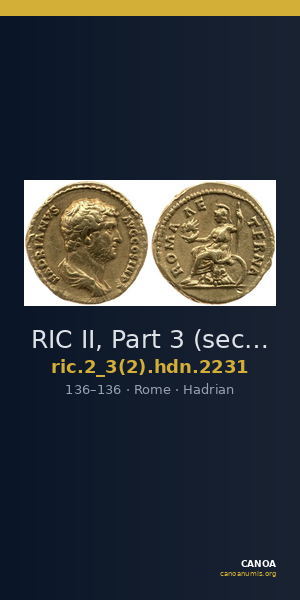 RIC II, Part 3 (second edition) Hadrian 2231 — CANOA