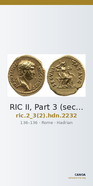 RIC II, Part 3 (second edition) Hadrian 2232 — CANOA