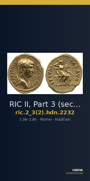 RIC II, Part 3 (second edition) Hadrian 2232 — CANOA