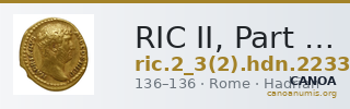 RIC II, Part 3 (second edition) Hadrian 2233 — CANOA