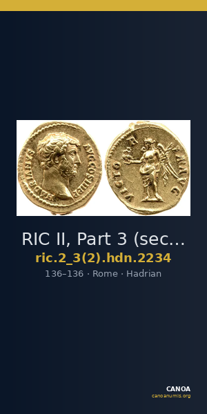 RIC II, Part 3 (second edition) Hadrian 2234 — CANOA